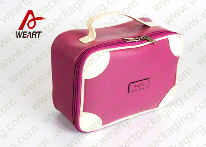 Matte Lamination Leather Pink Customized Paper Box With Handle OEM /ODM Avaliable