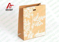 Silk Screen Printing Brown Kraft Paper Gift Bags , Die Cut Rope Paper Goody Bags