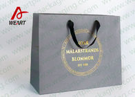 Printed Foil Logo Ribbon Paper Bag Customized Collapsible Shopping Bag